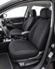 Чехлы на сиденья Toyota Corolla (Тойота Королла), универсальные, ткань + алькантара, полоска, комплект, черные - изображение 4
