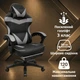 Геймерское Кресло с Подставкой для Ног до 120 кг Компьютерное Игровое Кресло для Геймера с Подножкой DEXON RD Серое / Черное - изображение 4