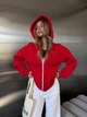 Худі на блискавці трьохнитка на флісі 42-46 (One Size) червоний (460SH) - зображення 6