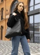 Женская сумка-шоппер Sambag Wave черная из экокожи большая городская сумка для работы и учебы 69045 - изображение 2