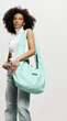 Жіноча сумка Sambag HOBO WEAVE м’ятна містка міська для ноутбука водовідштовхувальна 62277 - зображення 11