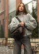 Женская сумка бананка из экокожи поясная городская сумка с 9 отделениями на молнии, коричневая 60487 - изображение 8