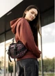 Большая женская поясная сумка бананка тканевая городская Sambag DynamicDart черная с принтом 60516 - изображение 2