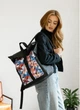 Женский городской рюкзак RollTop Sambag One Flowers для ноутбука до 16–17 дюймов из экокожи, черный с цветочным принтом 60566 - изображение 8