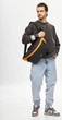 Чоловіча сумка-бананка під ноутбук Sambag Urban Laptop чорно-оранжева текстильна кросс-боді сумка для ноутбука до 14″ 51940 - зображення 4