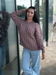 Подовжений вʼязаний жіночий светр NADIA, колір Пудра розмір One Size - изображение 3
