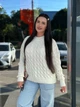 Подовжений вʼязаний жіночий светр NADIA, колір Молоко розмір One Size - изображение 4