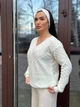Жіночий вʼязаний тонкий джемпер BELLA, колір Білий розмір One Size - изображение 4