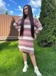 Вʼязана сукня у смужку DJULIA, колір Темна пудра розмір One Size - изображение 7
