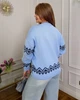 Жіночий вʼязаний светр IVANKA , колір Голубий розмір One Size - изображение 8