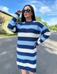 Вʼязана сукня у смужку DJULIA, колір Джинс розмір One Size - зображення 8