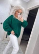 Жіночий вʼязаний тонкий ажурний джемпер ALINA, колір Смарагд розмір One Size - зображення 8