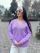 Жіночий вʼязаний тонкий джемпер BELLA, колір Бузок розмір One Size - зображення 5