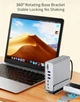 Хаб Док станция Deepfox-2520 13 в 1 с поворотной подставкой USB Type-C концентратор для ноутбука компьютера 13 портов - изображение 8