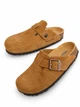 Жіночі клоги-шльопанці Birkenstock коричневі з натуральної замші з замшевою устілкою розмір 36 - зображення 2