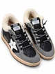 Зимние женские кеды Golden Goose серые из натуральной кожи и замши на шерстяном меху в полной упаковке размер 37 - изображение 1