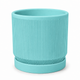 Кашпо для цветов с поддоном, ребристое, цвет бирюзовый (тиффани), Ø11,6 × 10 см, 3D-печать - изображение 1