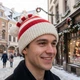 Мужская новогодняя шапка эльфа с помпоном PRIGRIZ, рождественская вязаная полосатая шапка ручной работы. - изображение 5