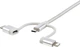 Kabel StarTech USB Type A - Lightning/Micro-USB/Type-C M/M 1 m Silver (LTCUB1MGR) - obraz 3