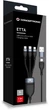 Кабель Conceptronic USB Type A/Type-C - Type-C/Micro-USB B/Lightning 60 W 1.5 m Black (ETTA05B15) - зображення 3