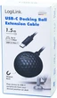 Kabel Logilink Docking Ball USB Type-C - Type-C M/F 1.5 m Black (4052792076455) - obraz 5