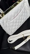 Жіноча класична сумка з логотипом Chanel екошкіра біла - изображение 4