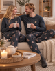 Парные пижамы Family Look Тедди лонгслив брюки серый хлопок демисезон трикотаж XL (для неї) (406001) - изображение 1