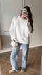 Свитер женский молочный однотонный Пушистик Oversize (406080) - изображение 3