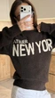 Светр жіночий коричневий в'язаний базовий New York з надписом Oversize (405535) - зображення 3