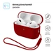 Силиконовый чехол для наушников Apple AirPods Pro 3, Silicone Case with straps, бордовый, защитный кейс с ремешком, ультратонкий и легкий, полная защита, с подвеской, мягкий силикон, ArmorStandart (ARM91287) - изображение 2