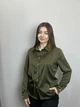 Блуза жіноча дизайнерська хакі на гудзики MKJL30779 - 46, Хакі - зображення 6