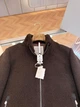 Brunello Cucinelli — мужская коричневая пуховая куртка-бомбер с меховым воротником 2XL - изображение 6