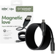 Кабель Panzer Glass Empower by Magnetic USB-C - USB-C 2.0 240W 1.5 м Black (EM68208) - зображення 3
