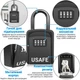 Подвесной металлический мини-сейф для ключей uSafe KS-05s с паролем и крючком Черный - изображение 6