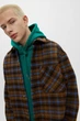 Куртка-сорочка Pull & Bear коричневий-синій в візерунки XHGLD010 M - изображение 4