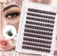 Самоклейні накладні пучкові вії Young Lash WOB False Eyelashes на клейкій основі, багаторазові, чорні - зображення 2