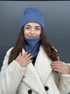 Базовая молодежная шапка-лопата женская синяя - изображение 3