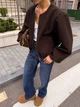 Женский кашемировый бомбер на подкладке / Шоколад 48-50 / BASED 0326623 - изображение 13