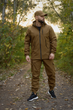 Чоловічий утеплений костюм Softshell на флісі колір койот куртка та штани для повсякденного носіння L - зображення 1