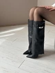 Женские сапоги MeiDeli 90291 высокие из искусственной кожи черные демисезонные удобные комфортные на каблуке для прогулок 37р - изображение 3