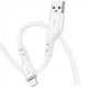 Кабель силіконовий для заряджання та передачі даних USB Type-A - Lightning 1 м HOCO X97 Crystal Color Білий - зображення 1