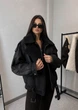 Зимова дублянка-авіатор з хутром L Total Black - зображення 1
