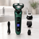 Электробритва мужская с аккумулятором зеленая 4в1 Shaver 9D 5Вт - изображение 1