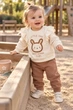 Комплект-двойка «Зайчик» Kiddo молочный с коричневым 86 см - изображение 1