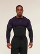 Лонгслів спортивний чоловічий "Gymshark" футболка стрейчова з довгим рукавом чорна з фіолетовим M - изображение 1