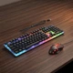 Игровой комплект проволочная мембранная клавиатура с мышью HOCO GM18 двуязычная раскладка RU/ENG мышь и клавиатура с подсветкой RGB набор геймерский для ПК и ноутбука Черный - изображение 4