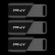 Флеш накопичувач Attaché X 3 шт у комплекті PNY USB 3.2 Gen 1 128GB Black - изображение 4