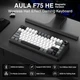 Магнітна клавіатура Aula F75 HE Black Grey White, Hall Effect, Rapid Trigger, 8000 Гц опитування, RGB підсвічування - зображення 4