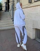 Костюм спортивный женский двойка из двунитки с кофтой на молнии, капюшоном и брюками с рельефными лампасами G&M k-132933 58-60 Размер цвет серый - изображение 3