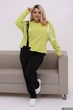 Спортивный костюм женский двойка из двунитки с кофтой и брюками G&M k-133012 56-58 Размер цвет Салатовый - изображение 1
